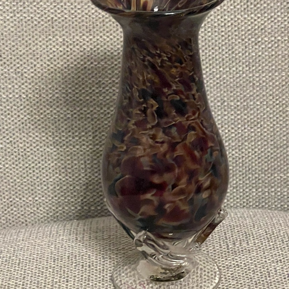 Multi Colored Art Glass Vase 8.25”